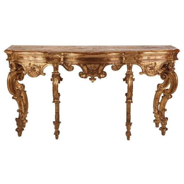 18th Century Italian Giltwood Console Table For Sale - Image 10 of 10