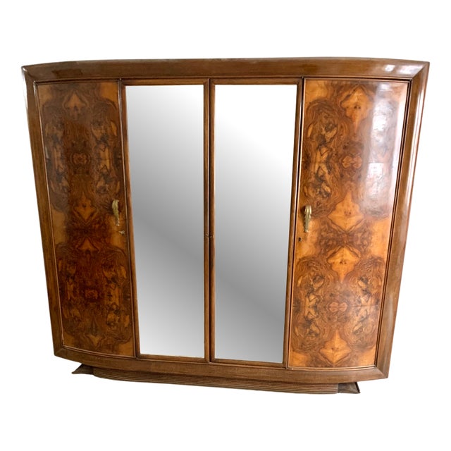 Wardrobe with Bronze Handles, 1940s For Sale