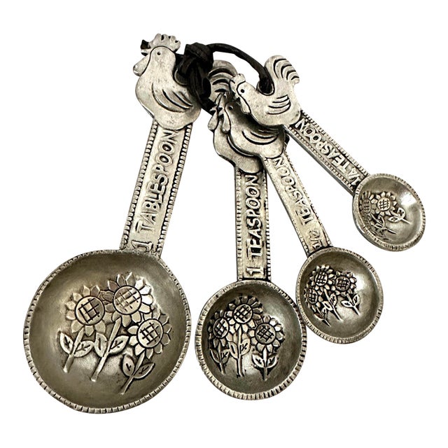 Ganz Metal Embossed Measuring Spoons For Sale