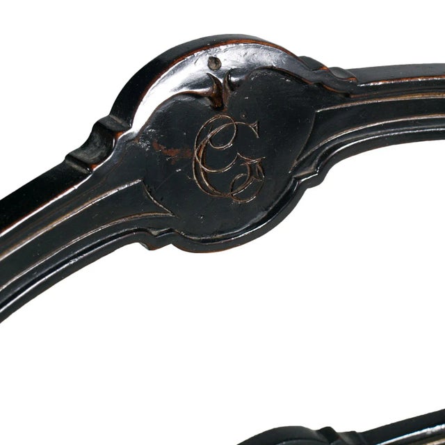 Black Art Nouveau Ebonized & Hand-Carved Walnut Sculptural Chair by Giacomo Cometti For Sale - Image 8 of 10