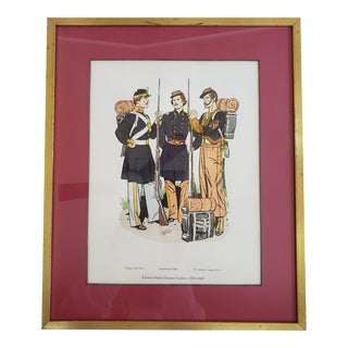 1947 Framed Military Art Print by H. Charles McBarron, United States Zouave Cadets, 1859-1860 For Sale