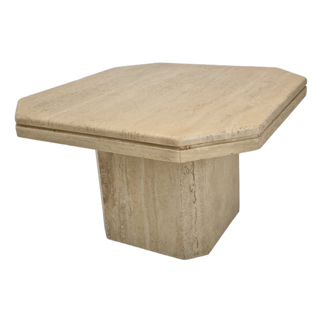Italian Coffee Table in Travertine, 1980s For Sale