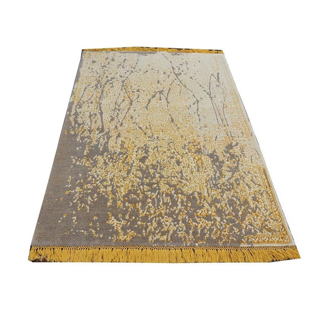 Condition: New Origin: Nepal Design: Modern Actual size: 4.2 x 6.0 Color: Yellow, Ivory, Gold, Light Grey, Dark Grey...