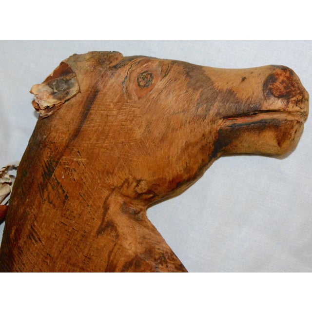 Folk Artist John B. Wikoff, Pair of Cedar Horse Sculptures For Sale - Image 4 of 6