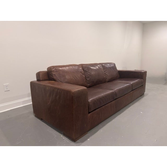 Postmodern Natuzzi Gregory Italian Leather Sofa & Matching Lounge Chair - Model 2191/1834 For Sale - Image 3 of 17
