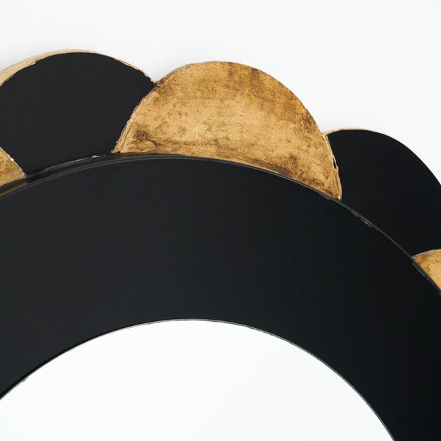 Black and Gold Neo Baroque Sunburst Mirror For Sale - Image 9 of 9