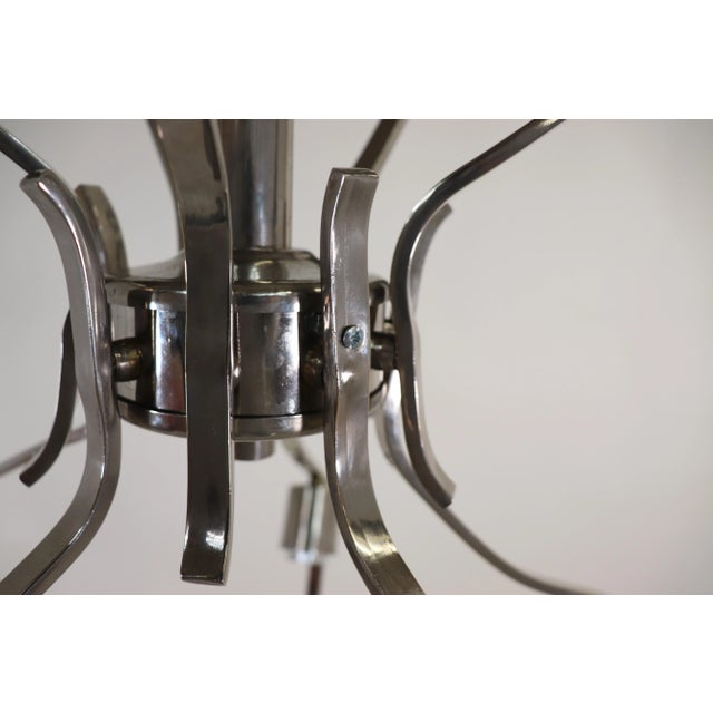 Glass Vintage Italian Fixture With Textured Glass and Amber Accents For Sale - Image 7 of 12