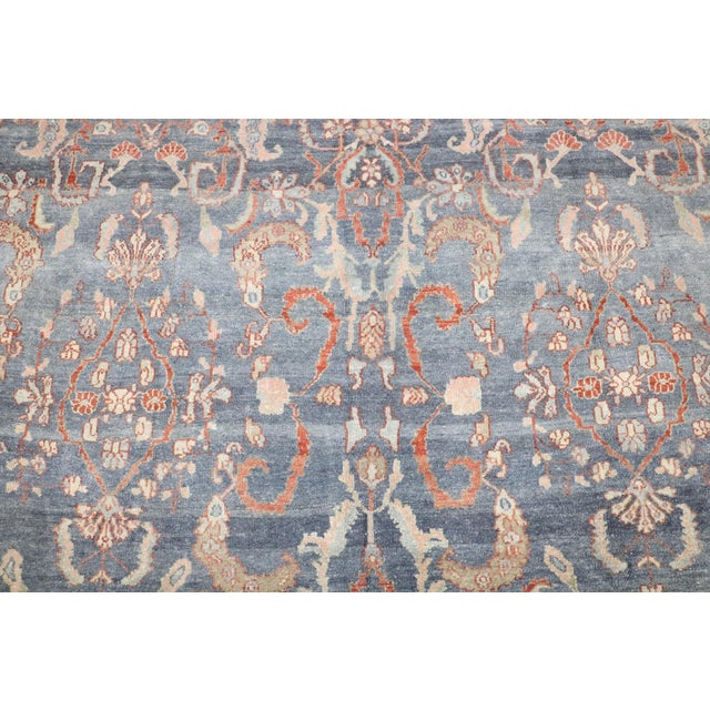 Blue Blue Persian Antique Bibikabad Room 19th Century Rug For Sale - Image 8 of 10