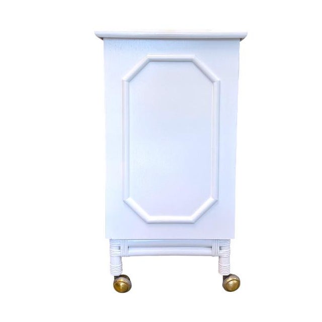 Vintage Coastal Faux Bamboo Bar Cart / Server For Sale - Image 9 of 9