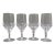 Vintage Josair Napoleon Cut Crystal Wine Glasses, Set of 4, 5 7/8 In For Sale