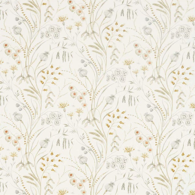 Sanderson Summer Harvest Fabric in Silver/Corn - a Sample For Sale
