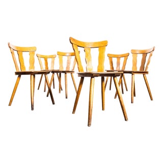 Classic Regional Alsace Blonde Dining Chair, 1950s, Set of 6 For Sale