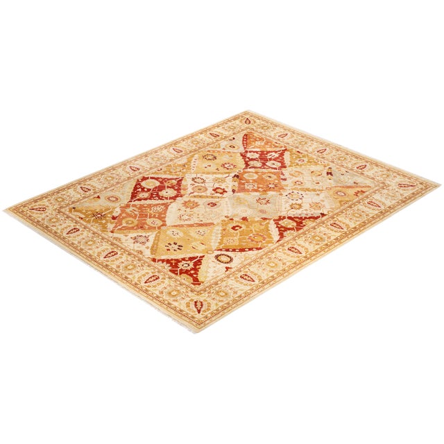 Ivory Eclectic, One-of-a-Kind Hand-Knotted Area Rug - Ivory, 9' 1" x 12' 1" For Sale - Image 8 of 8