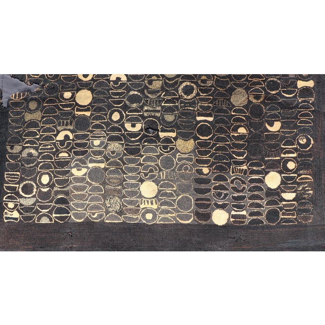 Late 19th Century Early 20 Century American Hooked Rug With Inspired by Modern Art 4'8 X 7'2 For Sale - Image 5 of 16