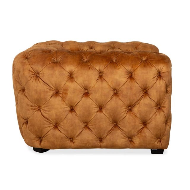 Chesterfield Armchair in Gold, Yellow and Ochre Fabric from Kare Design For Sale - Image 11 of 14