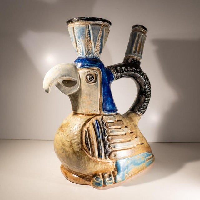 Zoomorphic Ceramic Sculpture Vase by Jules Guérin, 1950s For Sale - Image 9 of 14