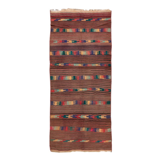 Mid-20th Century Vintage Kilim Runner Rug 4' 9" X 11' 3''. For Sale
