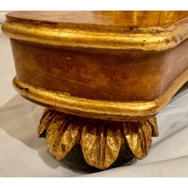 Early 21st Century Biedermeier Table Carved Giltwood Marquina Marble Top. Invitinghome. For Sale - Image 5 of 12