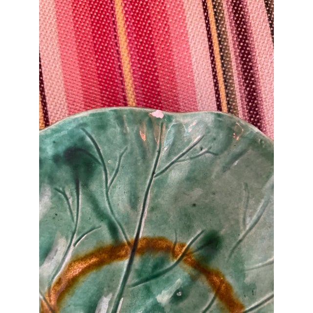 Pair of Ceramic Leaf Plates For Sale In New York - Image 6 of 7