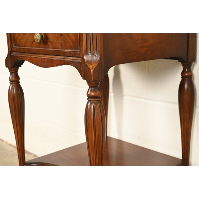 Brown Widdicomb Antique French Regency Louis XVI Carved Walnut Nightstand, Circa 1920s For Sale - Image 8 of 12