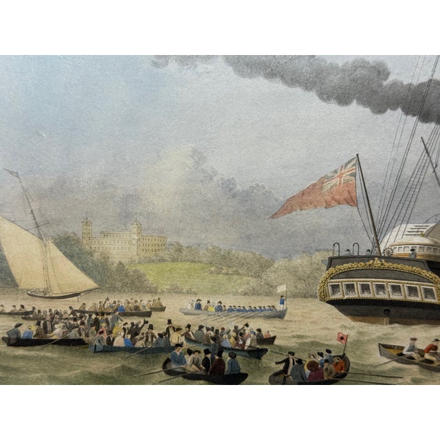 Hmy Victoria & Albert Off Osborne House Royal Steam Ship Yacht in the Solent, 19th-Century Nautical Painting in the Manner of Nicholas Condy For Sale - Image 4 of 18