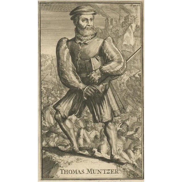 Early 18th Century Romeyn de Hooghe, Thomas Müntzer, Reformation-Era German Theologian, 1701, Print For Sale - Image 5 of 5