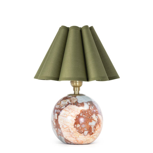 Richly veined natural marble forms the foundation of the Giorgio Mini Table Lamp, bringing depth and character to its...