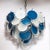 Cerulean Modernist Four-Tier White & Cerulean Murano Glass Disc Chandelier For Sale - Image 8 of 12