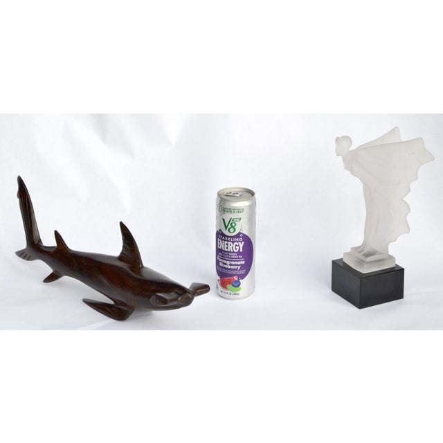 1970s Ironwood Hand-Carved Shark Animal Sculpture Coastal Nautical Figurine Brazil For Sale In Miami - Image 6 of 14