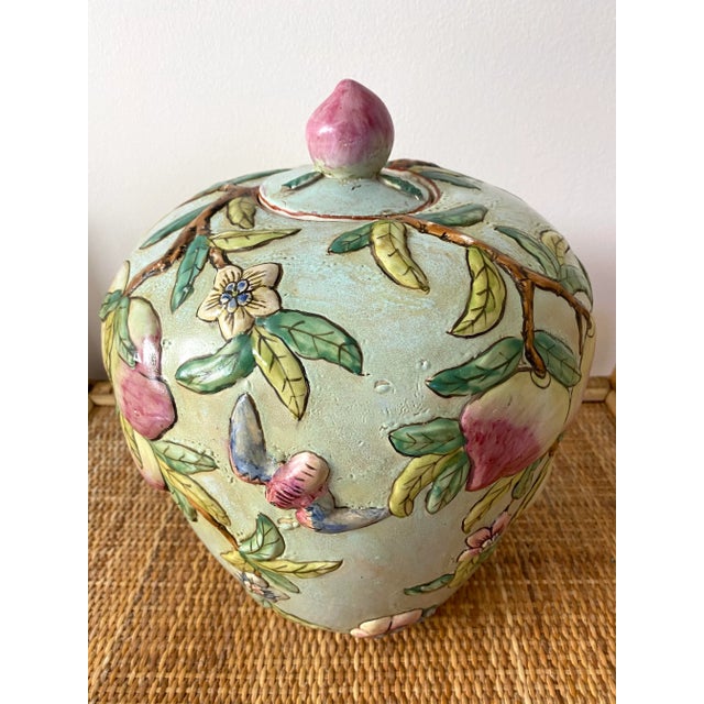 Chinoiserie Mid 20th Century Large Chinoiserie Ginger Jar For Sale - Image 3 of 9