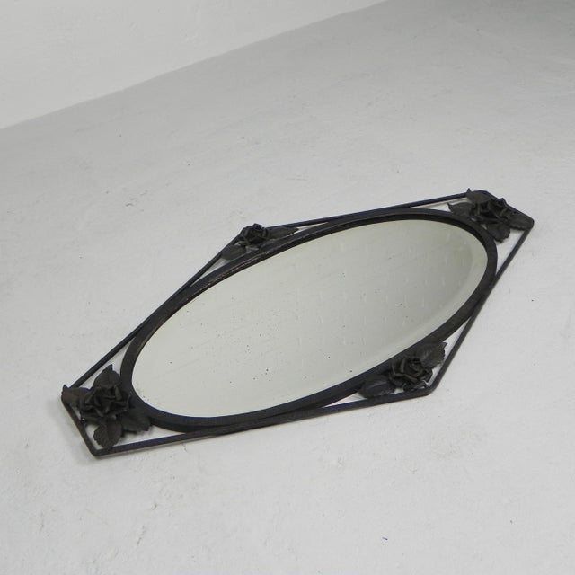 Art Deco Mirror with Faceted Glass, 1930s For Sale - Image 3 of 12