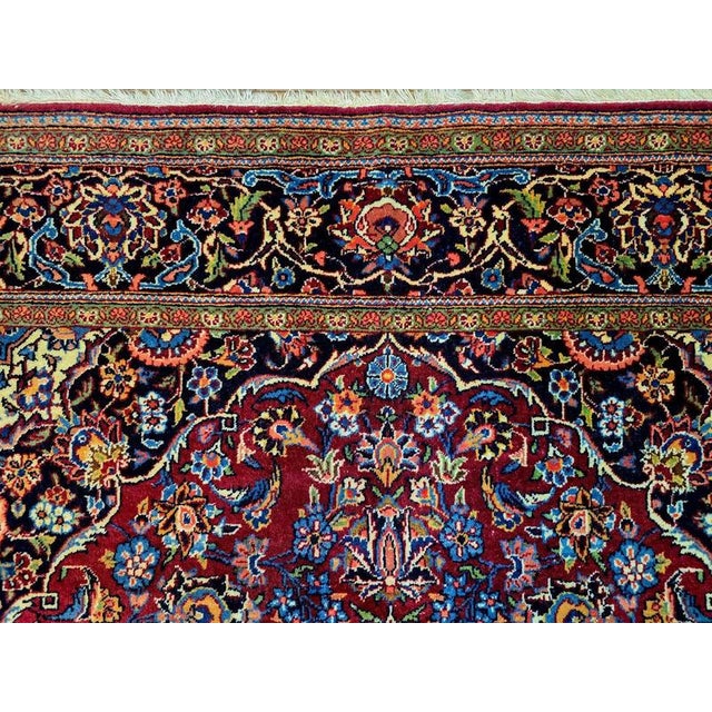 Keshan Rug in Hand-Knotted Wool For Sale - Image 9 of 11