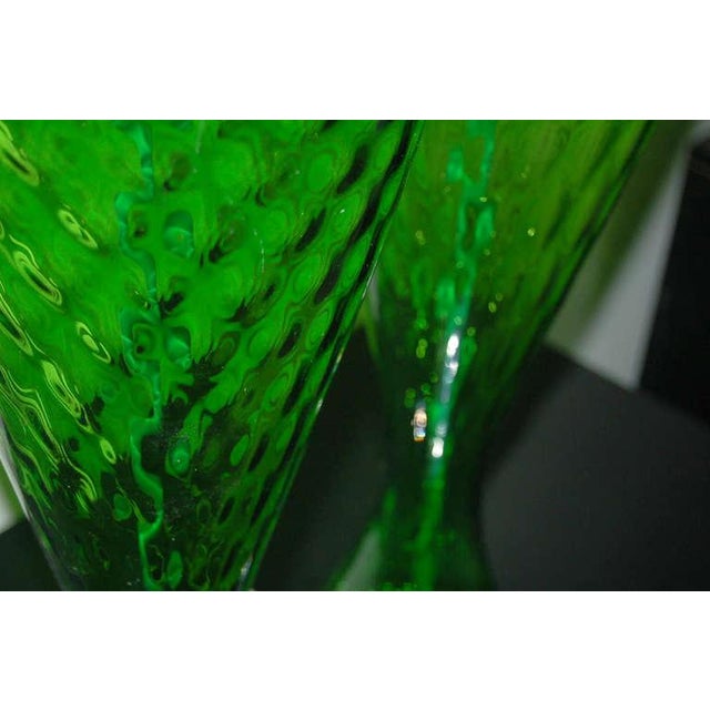 Vintage Murano Glass Lamps Green For Sale - Image 9 of 11