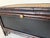 Vintage Chinoiserie Black Lacquered Bamboo Vanity Dressing Table With Mirror, Side Cabinets & Wicker Bench For Sale - Image 17 of 17