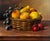 Late 20th Century Still Life with Fruit in Basket - Vintage Oil in Ornate Frame by British Artist 1987 For Sale - Image 5 of 12