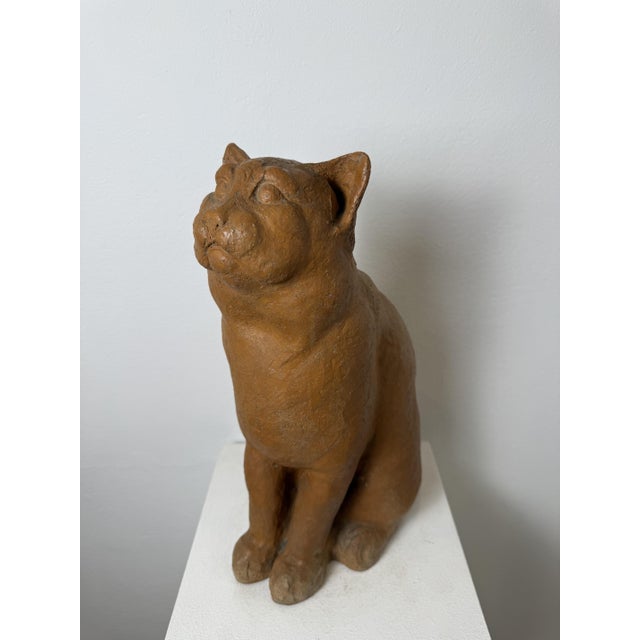 Montelupo Fiorentino Tuscan Artist, Sculpture of a Seated Cat, 19th Century, Terracotta For Sale - Image 10 of 18