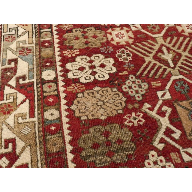 Tribal Galerie Shabab Collection Early 20th Century Caucasian Kuba Throw Rug For Sale - Image 3 of 6
