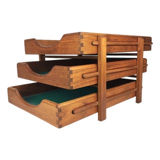 Mid-Century Modern Danish Desk Tray in Teak, 1950s For Sale