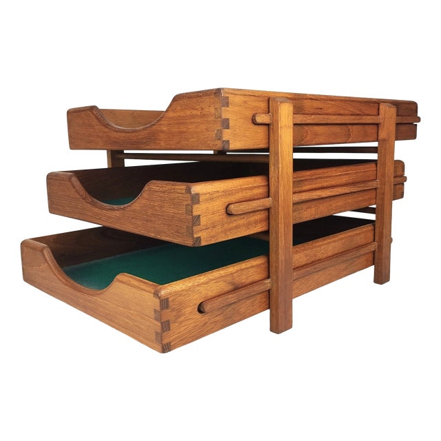 Mid-Century Modern Danish Desk Tray in Teak, 1950s For Sale