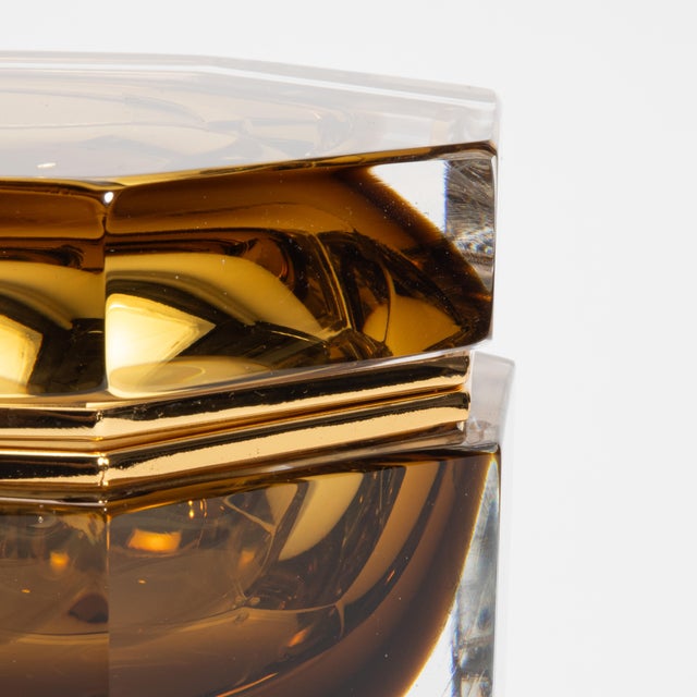 Hand-Blown Murano Giant Box in Tobacco With Brass Fittings For Sale - Image 4 of 7