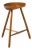 Vintage Scandinavian Modern Sculptural Beech Tripod Stool For Sale