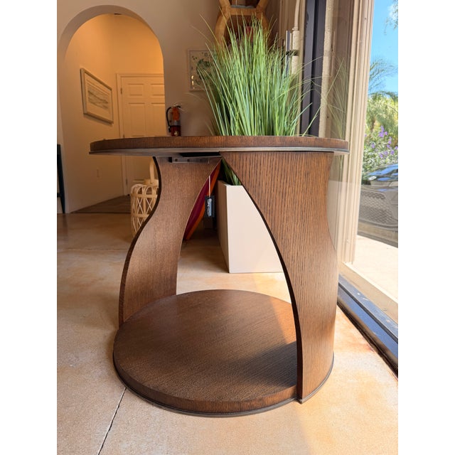 Contemporary Theodore Alexander Oak End Table For Sale - Image 3 of 6