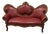 Victorian Red Leather Loveseat For Sale