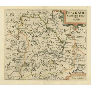 Antique Map of Brecknockshire For Sale