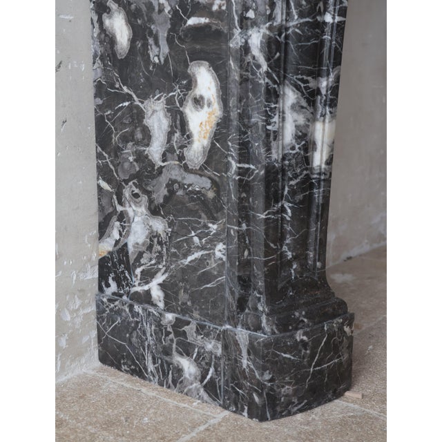 Antique French Louis XIV Style Fireplace in Gris des Pyrénées Marble For Sale - Image 12 of 15