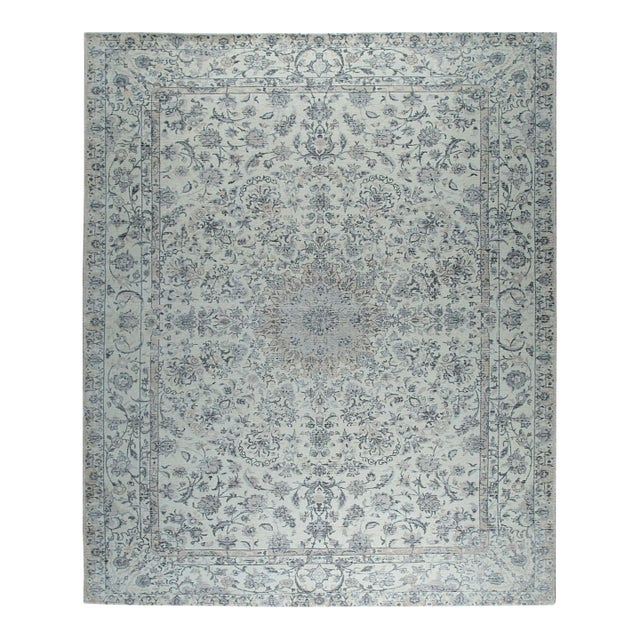 8x10 Sleek Rustic Beige Traditional Medallion Modern Handmade Wool Carpet Rug For Sale