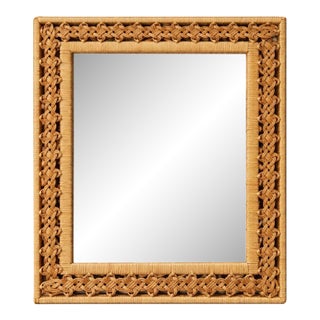 Palm Beach Regency Bamboo Rattan Small Mirror For Sale