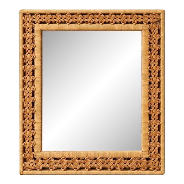 Palm Beach Regency Bamboo Rattan Small Mirror For Sale