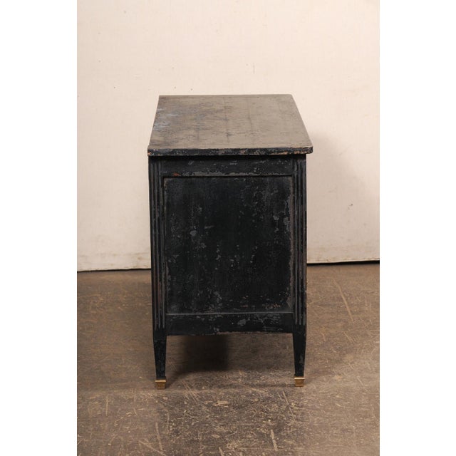Neoclassical Period Chest, Black with Brass For Sale - Image 9 of 11