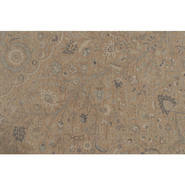 Rug & Kilim’s Oushak-Inspired Rug, Creamy Beige With Blue Floral Patterns For Sale In New York - Image 6 of 8